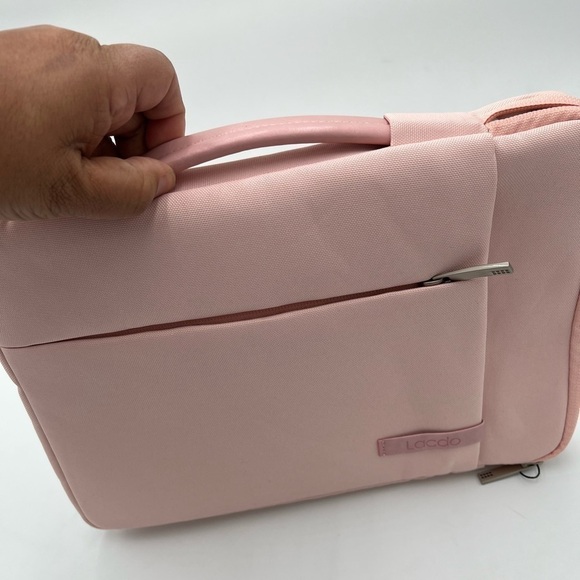 Lacdo Laptop Case in Baby Pink Zipper and Hidden Pouches with Open Pocket NWT - Picture 6 of 8